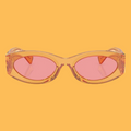 Translucent Peach Cat-eye Sunglasses with Pink Lenses