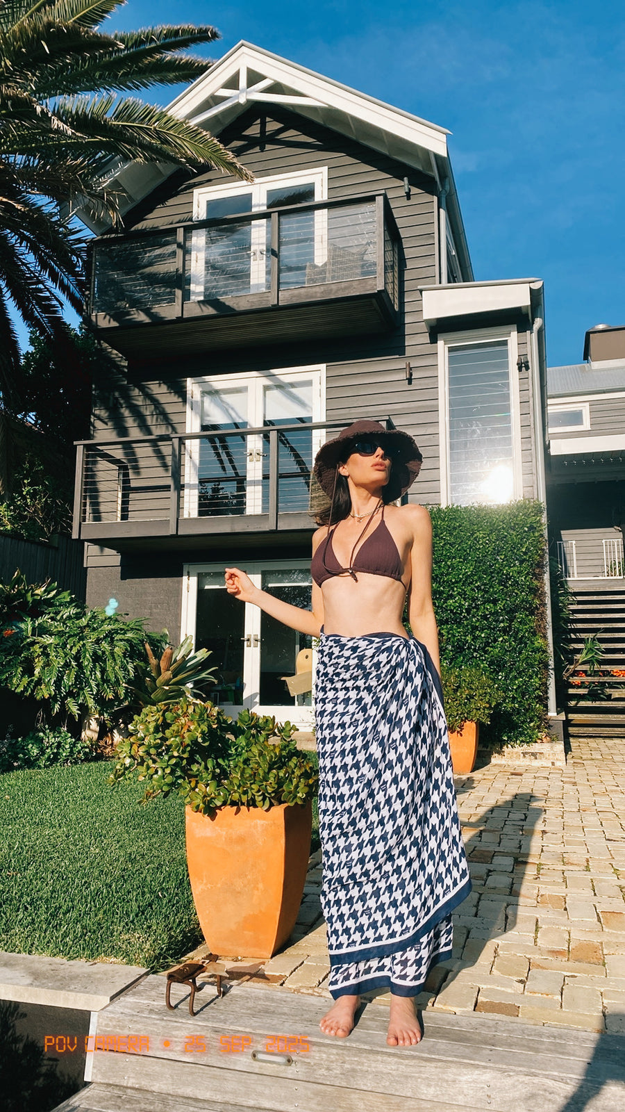 Houndstooth SJ Navy Sarong