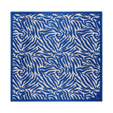 Zebra, Cobalt and White Silk Twill Scarf
