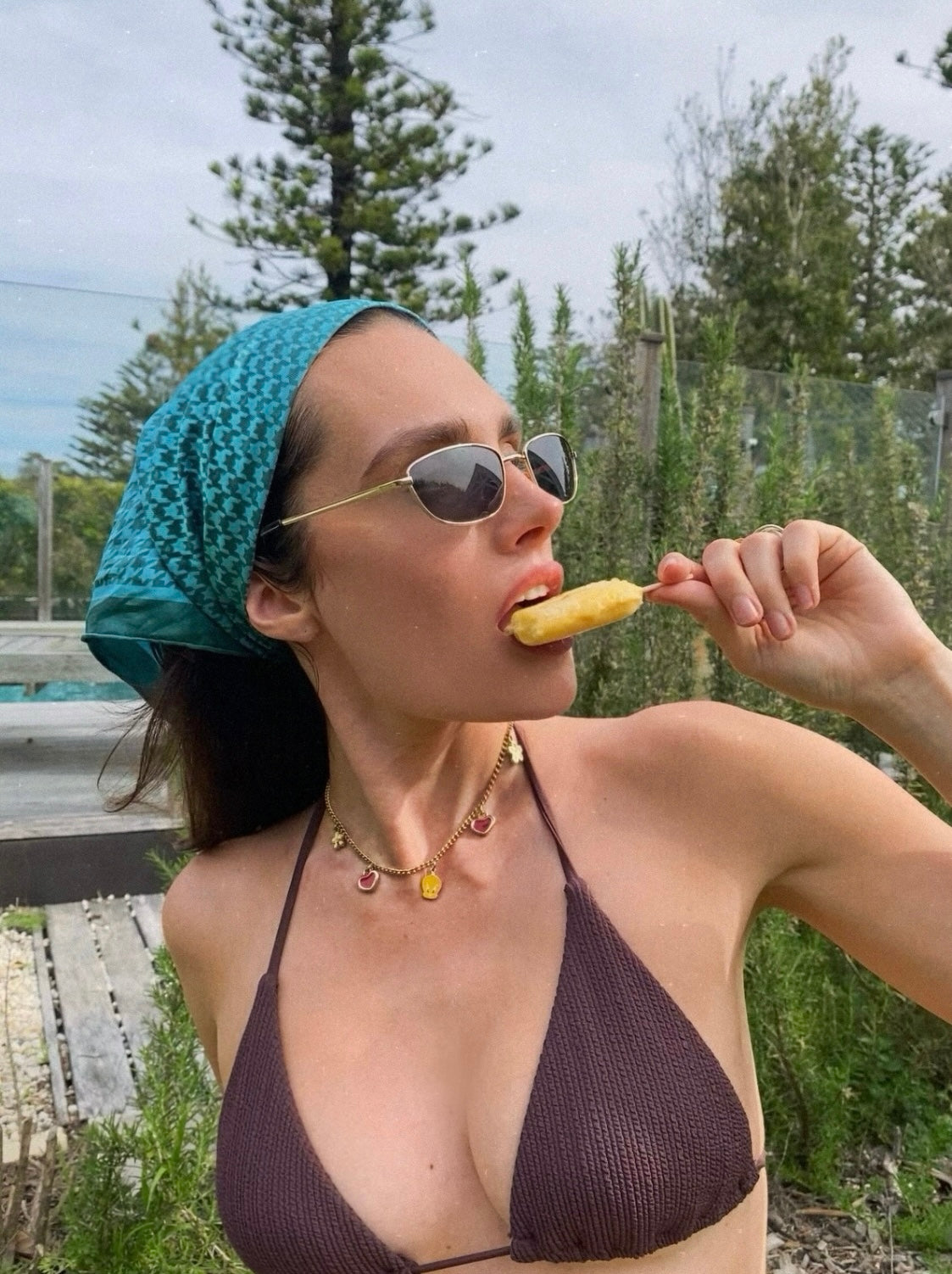 Allegra Jackson wearing the Houndstooth in Java Blue