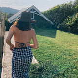 Houndstooth SJ Navy Sarong