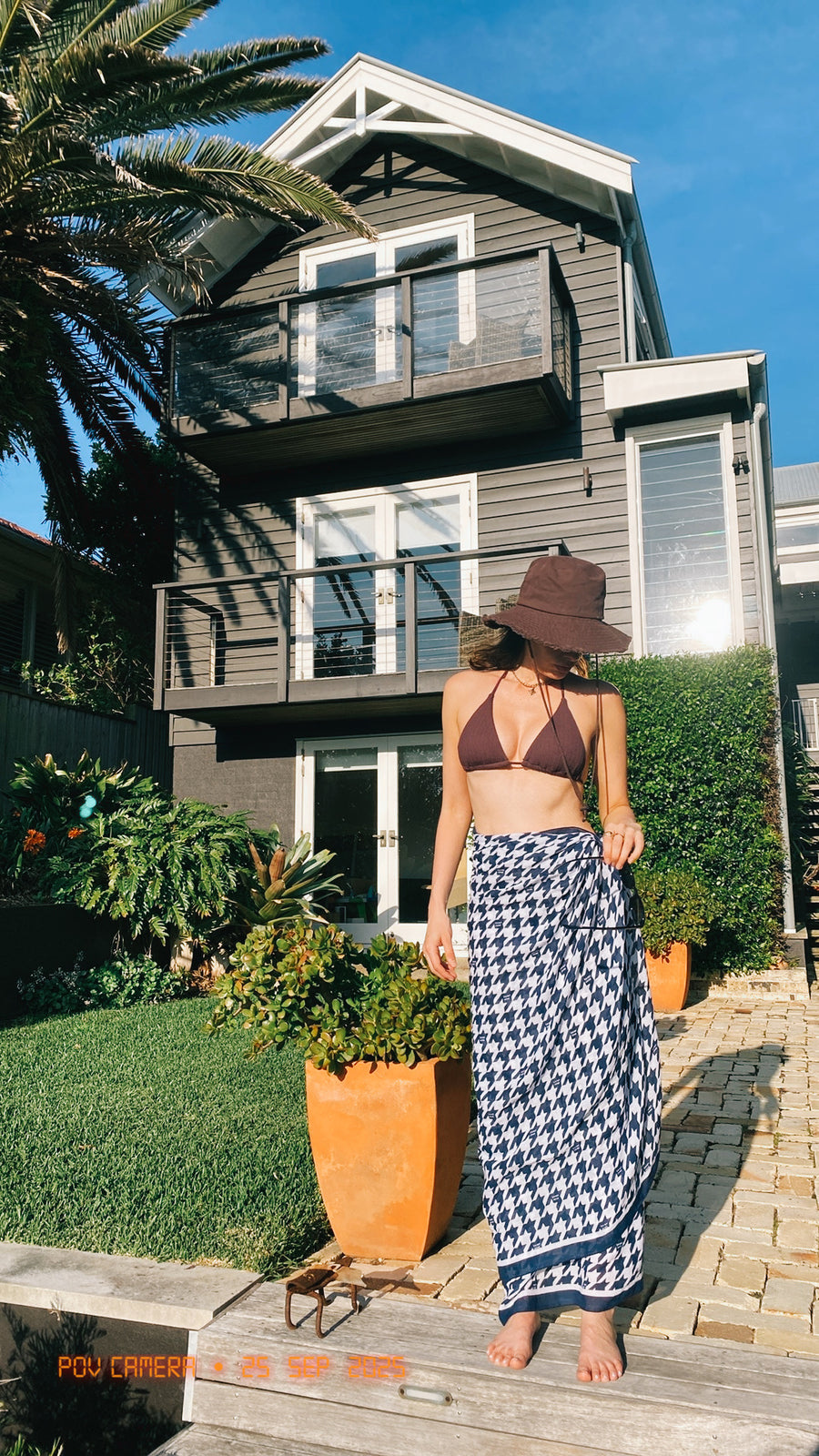 Houndstooth SJ Navy Sarong