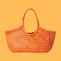 Orange Woven Tote Bag