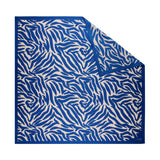 Zebra, Cobalt and White Silk Twill Scarf