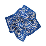 Zebra, Cobalt and White Silk Twill Scarf