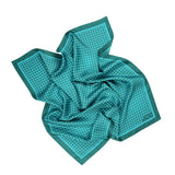 Houndstooth, Java Blue Silk Twill Scarf