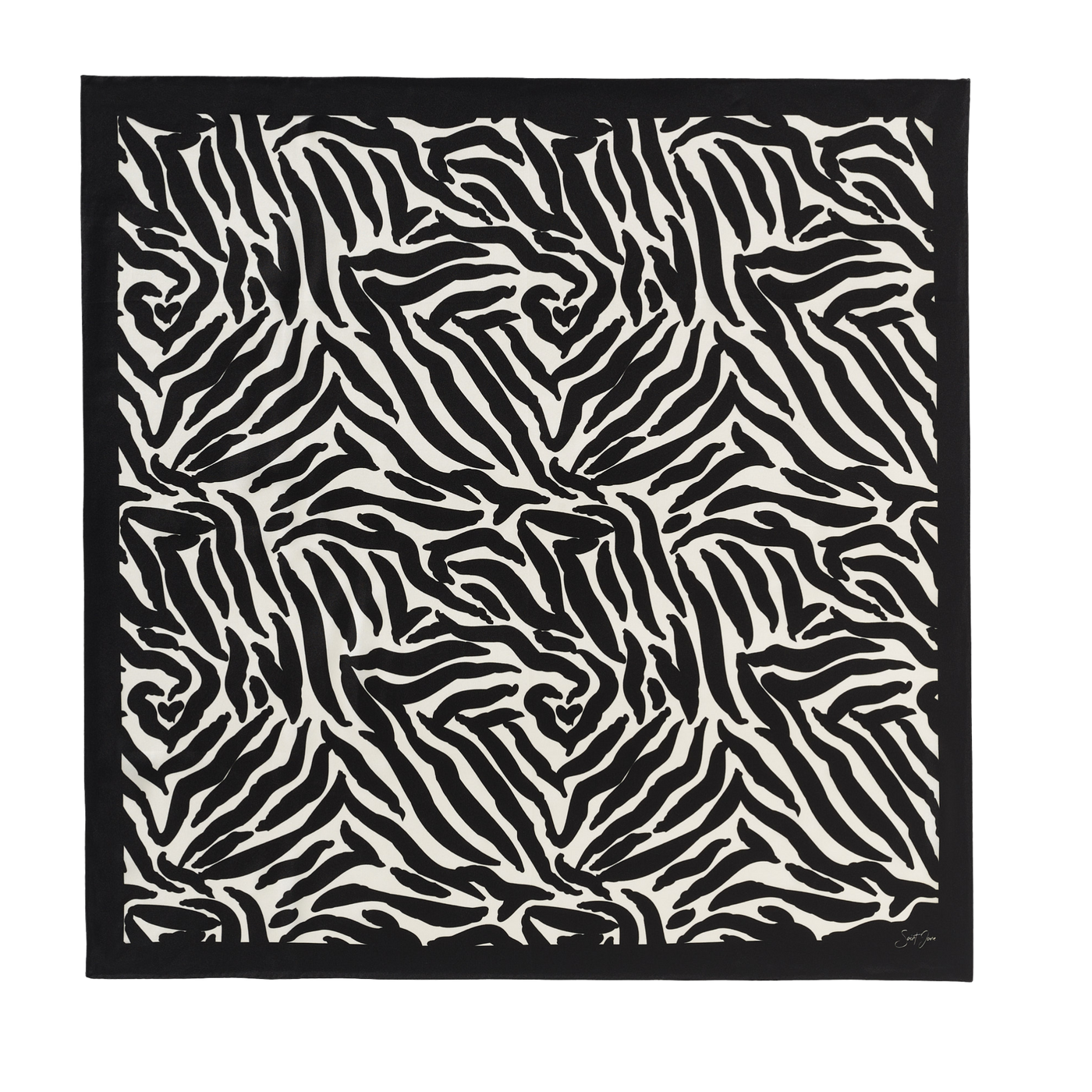 Zebra, Black & White Silk Twill Scarf