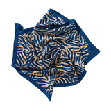 Zebra, Blue & Cream Silk Twill Scarf