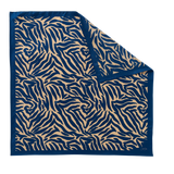 Zebra, Blue & Cream Silk Twill Scarf