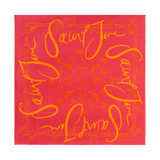 Bamboo, Fuchsia & Orange Silk Twill Scarf