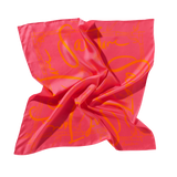 Bamboo, Fuchsia & Orange Silk Twill Scarf