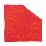 Bamboo, Fuchsia & Orange Silk Twill Scarf