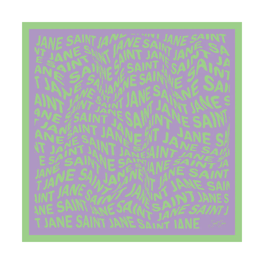 Warp, Lime and Lilac Silk Twill Scarf