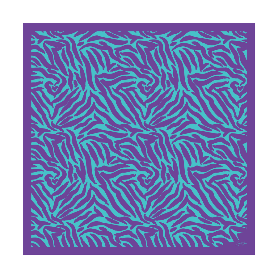 Zebra, Miami Nights Silk Twill Scarf