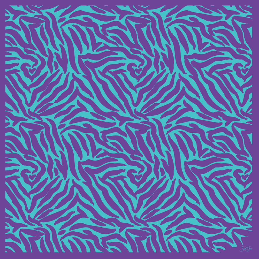 Zebra, Miami Nights Silk Twill Scarf