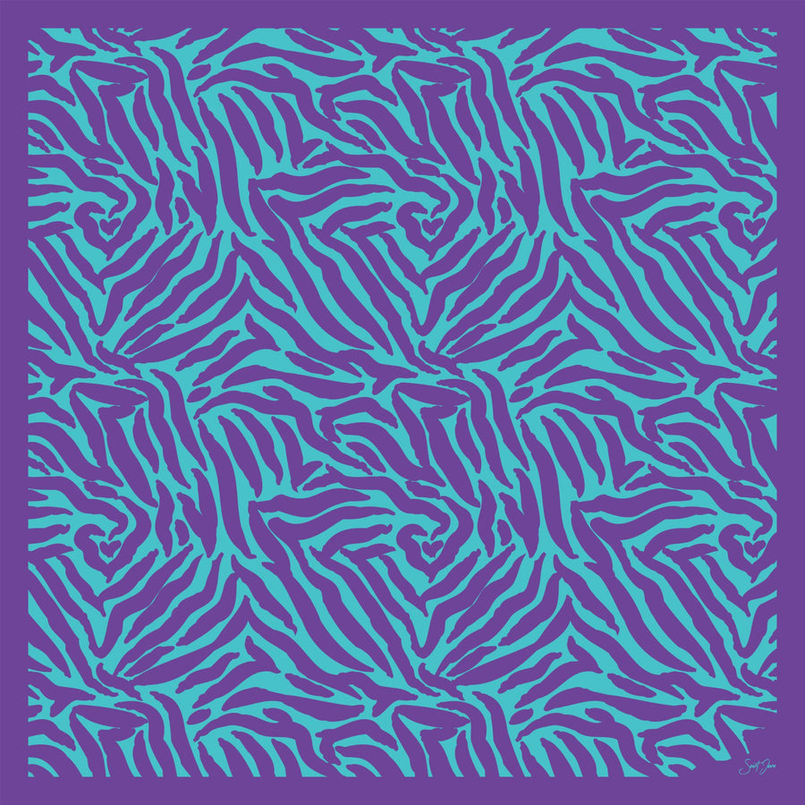 Zebra, Miami Nights Silk Twill Scarf