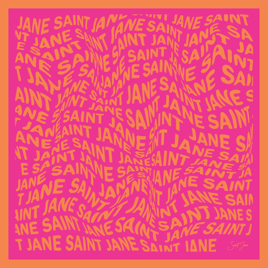 Warp, Raspberry and Mandarin Silk Twill Scarf