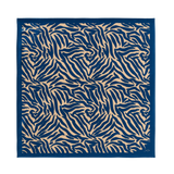 Zebra, Blue & Cream Silk Twill Scarf