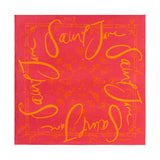 Bamboo, Fuchsia & Orange Silk Twill Scarf