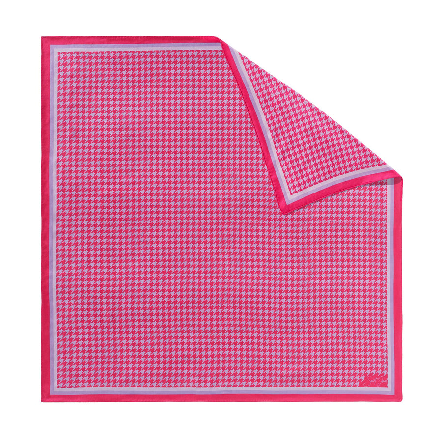 Houndstooth, Mulberry Silk Twill Scarf