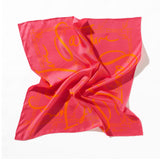Bamboo, Fuchsia & Orange Silk Twill Scarf